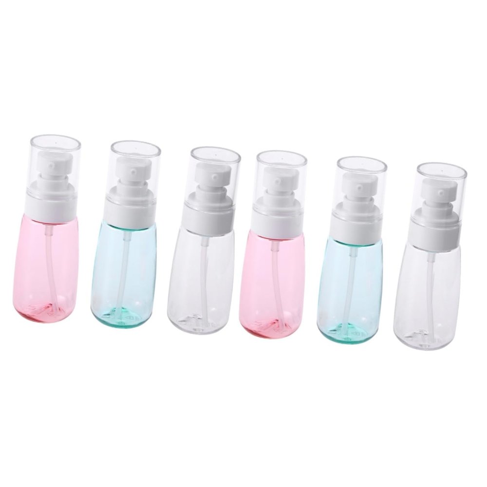 Beavorty 6pcs Soap Dispenser Bottles Transparent Bathroom Storage for Liquid Soap Shampoo Body Lotion Easy to Refill and Use