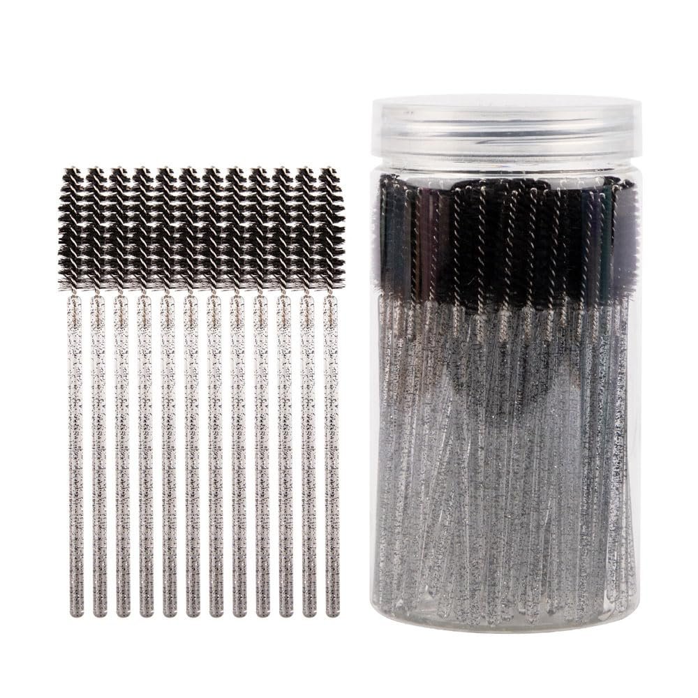100PCS Disposable Mascara Brushes Wands Eyelash Brushes for Eyelash Extensions with Case Container Eyebrow Brush Spoolies Applicator Makeup Kits