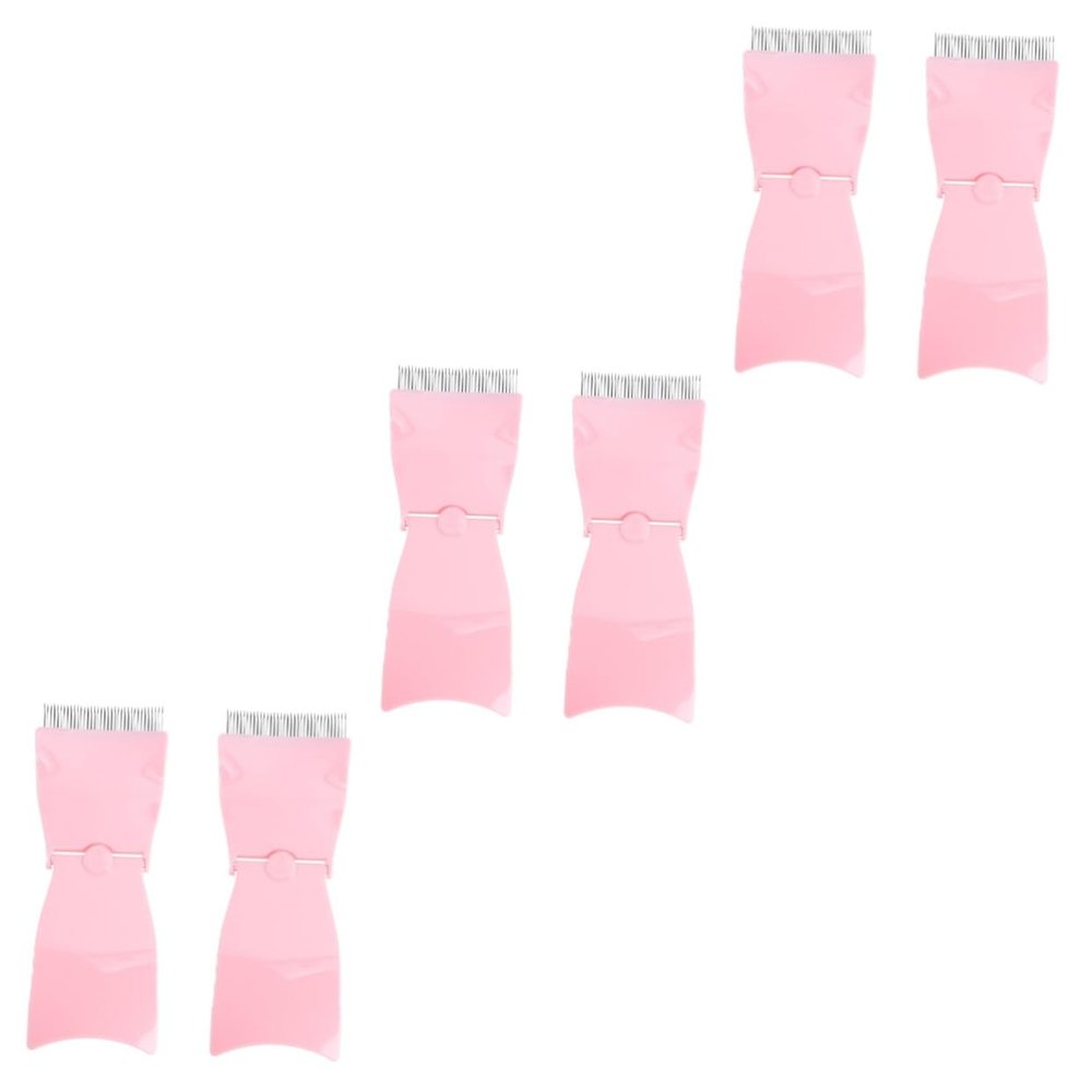 Beavorty 6pcs Eyebrow Brush Comb Brow- Steel Needle Brow Comb Folding Compact Easy to Clean Suitable for Home Salon