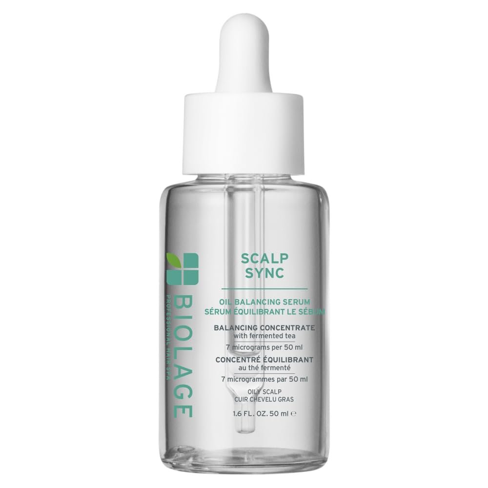 Biolage Scalp Sync Oil Balancing Serum - Absorbs Excess Oil, Leave-In Scalp Treatment, Fermented Tea Blend, Vegan & Paraben-Free, 1.6 Fl Oz