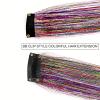 10pcs/set 60cm/24 inch One Piece Clip on Hair Tinsel Extensions Holographic Colorful Clip in Hair Extensions for Women (blue) view 3