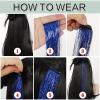 10pcs/set 60cm/24 inch One Piece Clip on Hair Tinsel Extensions Holographic Colorful Clip in Hair Extensions for Women (blue) view 4