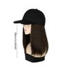 FEELIN Baseball Cap with Hair Extensions Hat Wig Women's Detachable Fashionable Breathable Peaked Cap Women's Hairstyle Adjustable Detachable Wig Cap Hat Wig (Color : A) view 2