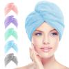 AIDEA Microfiber Hair Towel Wrap, 5 Pack Hair Turbans, Super Absorbent Quick Dry Hair Towel Wrap for All Hair Types Anti Frizz, 26"10" view 1