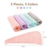 AIDEA Microfiber Hair Towel Wrap, 5 Pack Hair Turbans, Super Absorbent Quick Dry Hair Towel Wrap for All Hair Types Anti Frizz, 26"10" view 3