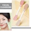 FOMIYES 3pcs Dual End Silicone Mask Applicator Facial Scrubber for Effortless Face Mask Application and Cleansing Comfortable Ergonomic Design in Apricot Gray and Peach view 2