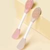 FOMIYES 3pcs Dual End Silicone Mask Applicator Facial Scrubber for Effortless Face Mask Application and Cleansing Comfortable Ergonomic Design in Apricot Gray and Peach view 3