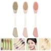 FOMIYES 3pcs Dual End Silicone Mask Applicator Facial Scrubber for Effortless Face Mask Application and Cleansing Comfortable Ergonomic Design in Apricot Gray and Peach view 4