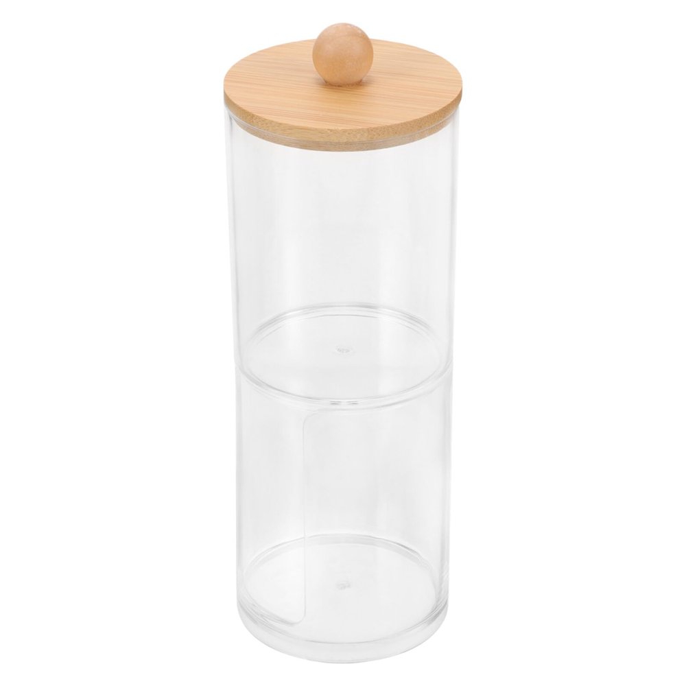 HOLIDYOYO Cotton Pad Holder Stackable Makeup Storage Container for Cotton Puff Organization Portable Design Vanity Aesthetic Efficiently Organizes Makeup Collection Travel-friendly