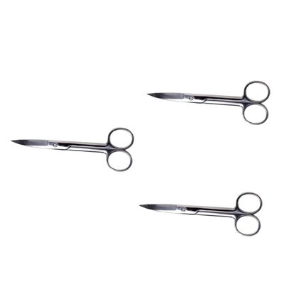Beavorty 3pcs Stainless Steel Eyebrow Scissors for Makeup Precision Cutting Tool for Tape and Brow Trimming Portable Design Pvc Packaging