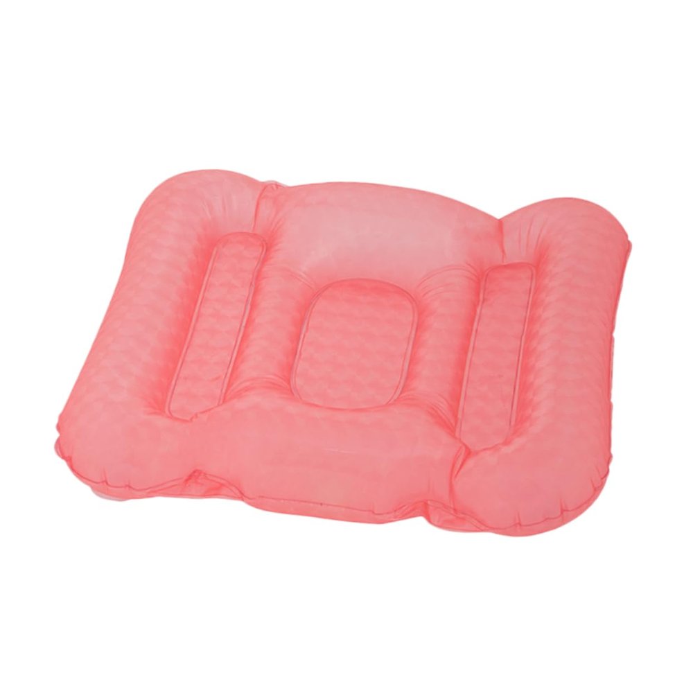 Kisangel 1pc Inflatable Cushion Inflatable Bath Tub Spa Tub Bath Mat Pink Head and Neck Rest Bathtub Back Support Rest Bathtub Spa Pillow Cushion Spa Seat Cushion Seat Cushion for Home PVC