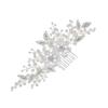 Beavorty Silver Wedding Hair Comb Artificial Flower and Rhinestones Elegant Bridal Headpiece for Special Occasions Engagements and Parties Hair Accessory for Brides and Bridesmaids view 1