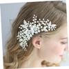 Beavorty Silver Wedding Hair Comb Artificial Flower and Rhinestones Elegant Bridal Headpiece for Special Occasions Engagements and Parties Hair Accessory for Brides and Bridesmaids view 2