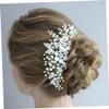 Beavorty Silver Wedding Hair Comb Artificial Flower and Rhinestones Elegant Bridal Headpiece for Special Occasions Engagements and Parties Hair Accessory for Brides and Bridesmaids view 4