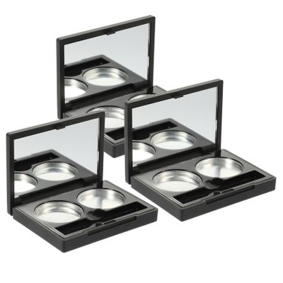 DOITOOL 3sets Empty Eyeshadow Powder Cases Lightweight Eyeshadow Storage for Makeup Accessories for Diy Cosmetics Includes Cases Round Aluminum Pans for Travel and Organizing