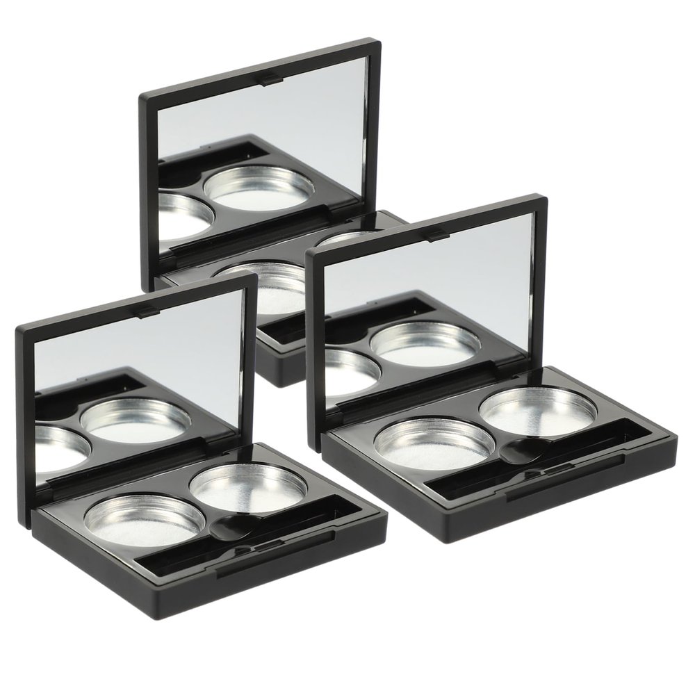 DOITOOL 3sets Empty Eyeshadow Powder Cases Lightweight Eyeshadow Storage for Makeup Accessories for Diy Cosmetics Includes Cases Round Aluminum Pans for Travel and Organizing
