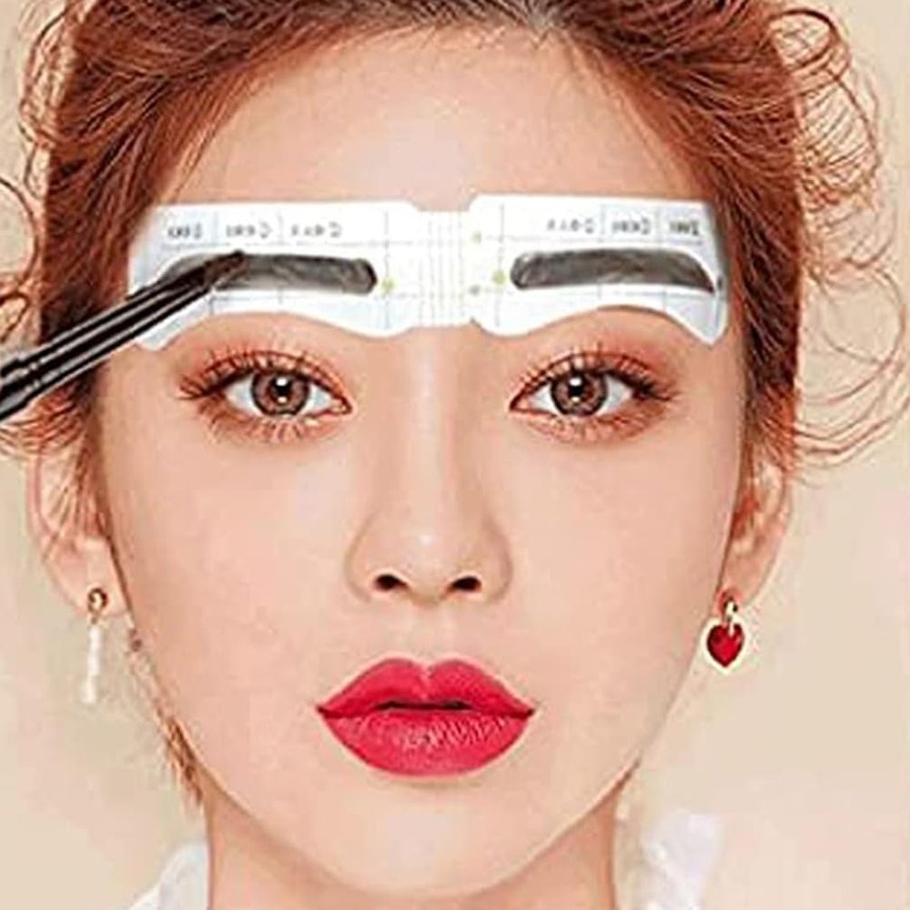 84/60 Pairs Lazy Quick Eyebrow Stickers 12 Styles Eyebrow Card Template Eyebrow Aids Guide Tattoos Makeup Tools Adjustable (60pcs)