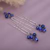 Teyglen Crystal Bride Wedding Hair Pins Blue Pearl Hair Pins Clips Wedding Hair Accessories for Bride Rhinestone Pearl Headpiece Crystal Bridal Hair Piece for Women Girls (Blue) view 3