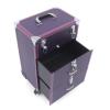 DONSU 3-Tier Rolling Makeup Train Case Large Storage Cosmetic Trolley, Salon Nail Polish Storage Box Jewelry Organizer Cosmetics Traveling Cart Trunk (Purple) view 4