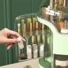 ZYLLZY Makeup Organizer, Large Capacity Compartment Storage Rotatable Waterproof Transparent Vertical Makeup Organizer, Cosmetic Box for Countertop, Bathroom(Green) view 4