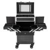 AKaSping Makeup Case 24 inches Makeup Train Case with Mirror Lockable Cosmetic Case Professional Artist Studio Cosmetic Train Table Makeup Station Travel Cosmetic Organizer Box view 1