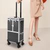 AKaSping Makeup Case 24 inches Makeup Train Case with Mirror Lockable Cosmetic Case Professional Artist Studio Cosmetic Train Table Makeup Station Travel Cosmetic Organizer Box view 2