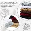 FULZTEY Wide Headbands for Women Neutral Knot Headwrap Fashion Black Head Bands Elastic Non Slip Workout Yoga Sweat Hairbands Solid Cotton Turban Large African Bandanas for Hair Accessories 6Pcs view 4