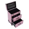 AKaSping Makeup Case 23 inches Makeup Train Case with Make up Bag Lockable Cosmetic Case Professional Artist Studio Cosmetic Train Table Makeup Station Travel Cosmetic Organizer Box view 1