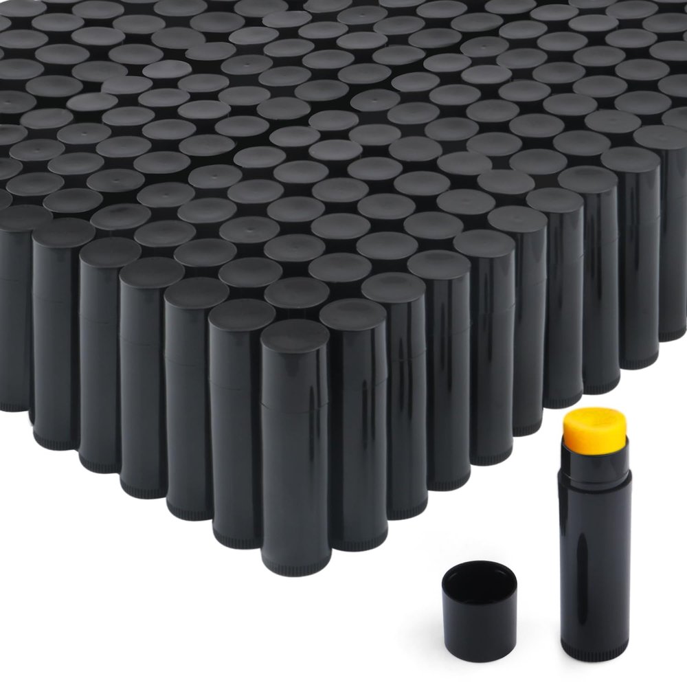 150 Pcs 5.5g Twist-up Lip Balm Tubes,Empty Plastic Chapstick Containers Rotatable Deodorant Sample Containers for DIY Lipsticks,Lip Gloss,Homemade Solid Perfume,Suitable for Filling Tray,Black