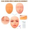 JUNLUNCE Makeup Practice Face Kit - Includes 6PCS Practice Face & 3D Face Model Stand and Makeup Assistance Tools, Realistic Fake Face for Beginners & Professionals view 3
