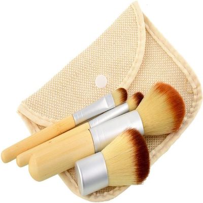 4pcs Bamboo Makeup Brushes Set Beauty Tools Blush Powder Eyeshadow Foundation Kit