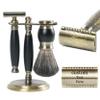 FREED Bronze Series Custom Laser-Engraved Double-Edged Safety Razor, Aluminum Alloy Material, Includes 120 Blades,it's the best gift for men,fathers or birthdays (Bronze Black) view 1