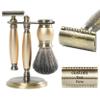 FREED Bronze Series Custom Laser-Engraved Double-Edged Safety Razor, Aluminum Alloy Material, Includes 120 Blades,it's the best gift for men,fathers or birthdays (Bronze Gold) view 1