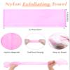 6 PCS Exfoliating Washcloth, 35 Inch 3 Colors Nylon Bath Exfoliating Towel for Shower, Colorful Japanese Washcloth, Exfoliating Body Scrubber (Blue, Yellow, Pink) view 3
