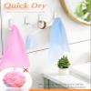 6 PCS Exfoliating Washcloth, 35 Inch 3 Colors Nylon Bath Exfoliating Towel for Shower, Colorful Japanese Washcloth, Exfoliating Body Scrubber (Blue, Yellow, Pink) view 4