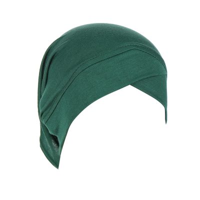 Women Turban Hat Lightweight Hair Loss Hat Headwraps Stretch Head Scarf Muslim Beanie Pre Tied Bonnet (Green, One Size)