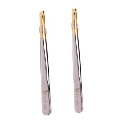 Beaupretty Professional Eyebrow Tweezers Set Flat Oblique Tip Stainless Steel Tweezers for Eyebrows Lash Application