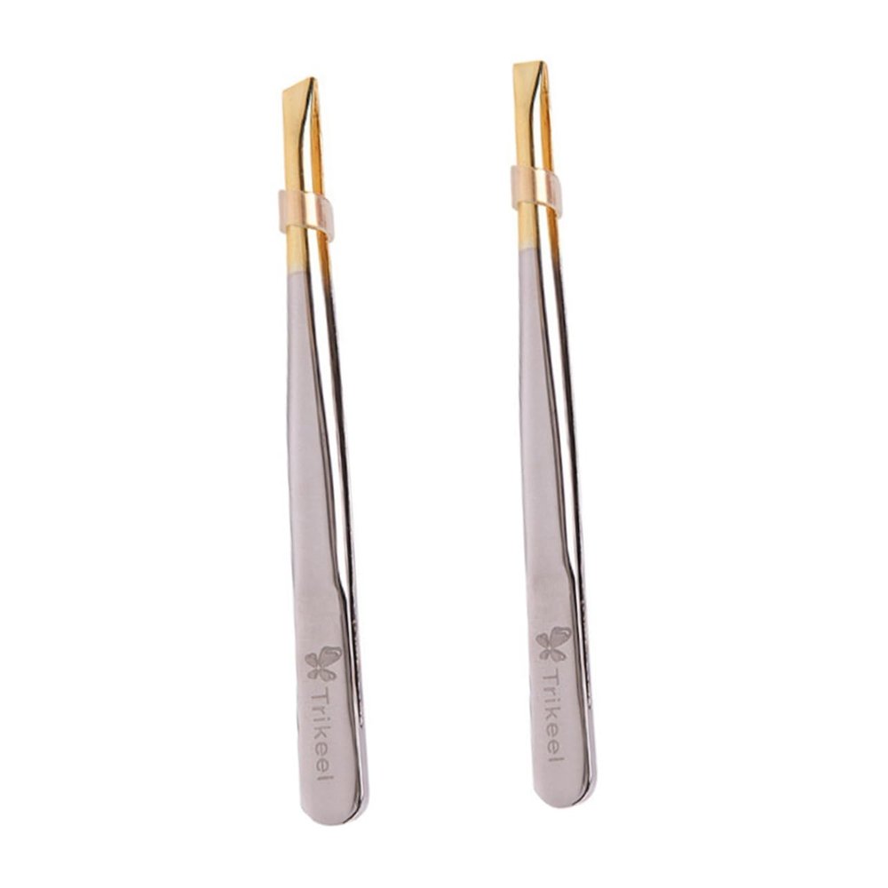Beaupretty Professional Eyebrow Tweezers Set Flat Oblique Tip Stainless Steel Tweezers for Eyebrows Lash Application