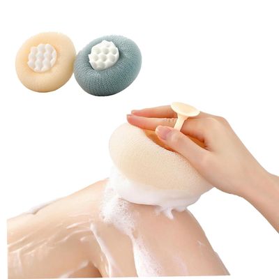 2pcs Loofah Back & Body Scrubber (Men & Women) Rich Foaming Bath Ball Showering Ball Body Skin Cleaner Bath Accessories for Body