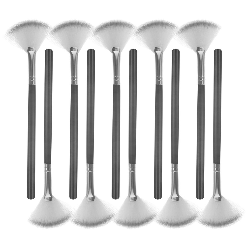 10pcs Fan Brushes, Soft Facial Makeup Facial Brushes Applicator Tools for Makeup Highlight Mask