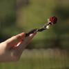 1 Piece Wooden Hair Sticks Chinese Style Wood Pearl Flocking Rose Flower Hair Chopsticks Buns Pin Hair Accessories for Women Girls,Black view 4