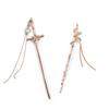2 Pcs Metal Tassels Hair Sticks Chinese Style Sword Bamboo Hair Chopsticks Buns Pin Hair Accessories for Women Girls, Gold view 1