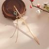 2 Pcs Metal Tassels Hair Sticks Chinese Style Sword Bamboo Hair Chopsticks Buns Pin Hair Accessories for Women Girls, Gold view 3