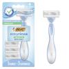BIC EasyRinse Sensitive Anti-Clogging, Refillable Women's Razors With 4 Blades, 1 Razor Handle and 3 Refill Razor Cartridges Razor Kit view 1
