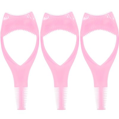 3Pcs Pink Lashes Buddy Eye Lash Mascara Guard Applicator Eyelash Comb Easy to Clean Fits Eye Shape 3-in-1 Faux Crystal Eyelash Brush Female Supply Mascara BrushesMakeup Brushes and Tools