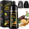 ALIVER Hair Dye Shampoo (Black) - 3-in-1 Natural Herbal Essence: Coloring, Nourishing, and Hair Growth Promoter - 500ml, Hypoallergenic and Harmless for Scalp Care view 1