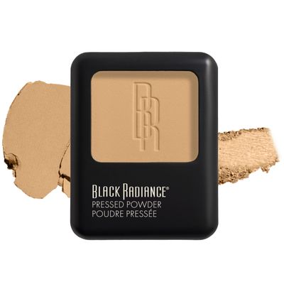Black Radiance Pressed Powder, Pigment-Rich Matte Finish for Light Skin Tones, Oil-Absorbing Compact with Mirror & Sponge - Crme Fresh
