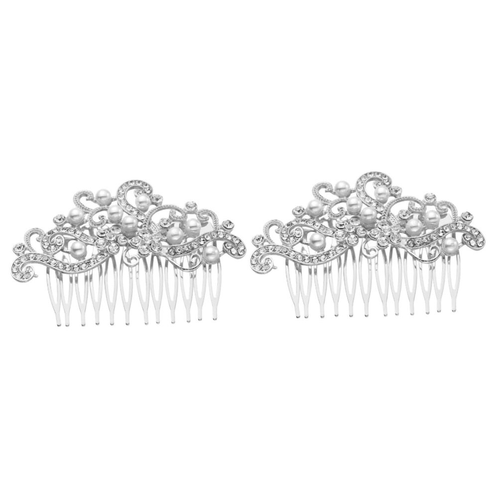 2pcs metal hair comb metal hair clips bride veils for wedding Bride Hair Comb hair combs for women accessories bridal hair accessories Hair Ornament Fashion Headwear pearl hairpin