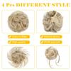 4Pcs Bun Hair Piece Curly Wavy Synthetic Fake For Women's Hair Updo Hairpiece Hair Extensions Women Hairpieces view 3