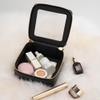 Aveniee Clear Makeup Bag Small, Mini Travel Toiletry Bag Cosmetic Bags TSA Approved, Clear Makeup Case Pouch with Zipper, Car Organizer Essentials for Women Men,Black view 3
